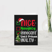 Carte Amusant Nice Naughty Innocent Noël Adultes (Devant)
