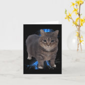 Carte Amusant Oiia Oiia rotation de chat mème chat Brain (Fleur jaune)