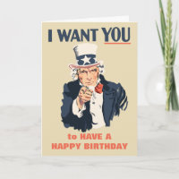 Amusant Oncle Sam Patriotic Anniversaire