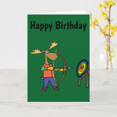 Carte Amusant orignal pratiquer le tir à l'arc (Fleur jaune)