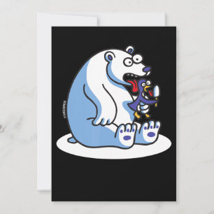 Carte Amusant Ours Polaire Penguin Amoureux des animaux