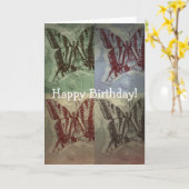 Carte Amusant papillon, Anniversaire (Fleur jaune)