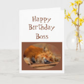 Carte Amusant "Pas de Fox Donné" Boss Anniversaire Humou (Fleur jaune)