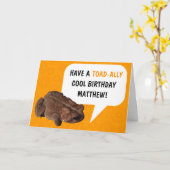 Carte Amusant Personnalisé Cool de crapaud (Fleur jaune)