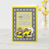 Carte Amusant Pontiac Firebird Voiture Salutation (Fleur jaune)