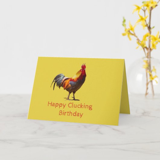 Carte Amusant poulet à l'anniversaire personnel (Fleur jaune)