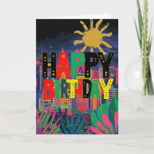 Carte Amusant Pun Anniversaire Souhaits Ville Thème Salu