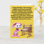 Carte Amusant Pun Famille Hare Loom Joyeux anniversaire (Fleur jaune)