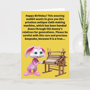 Carte Amusant Pun Famille Hare Loom Joyeux anniversaire