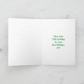 Carte Amusant rayé rose "74"; Joyelux 74e anniversaire;  (Intérieur)