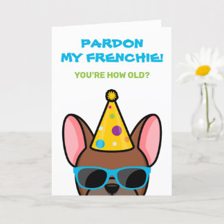 Carte Amusant Red Fawn French Bulldog Frenchie Birthday 
