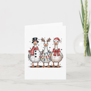 Carte Amusant Rétro Merry Goosemas Noël Silly Goose X