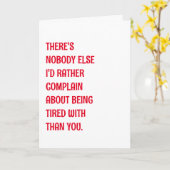 Carte Amusant Romantique Être Fatigué Salutation (Fleur jaune)