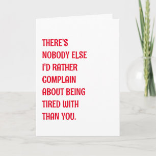 Carte Amusant Romantique Être Fatigué Salutation