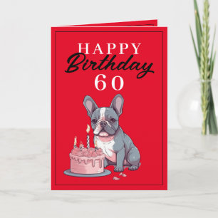 Carte Amusant roux et Noir Bulldog Mari Anniversaire