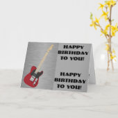 Carte Amusant, salutation d'anniversaire, guitare noire (Fleur jaune)
