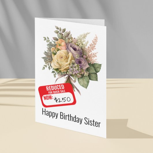 Carte Amusant Soeur Anniversaire Réduit Sticker