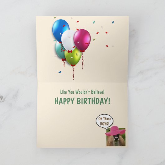 Carte Amusant Steer et Cake Anniversaire (Intérieur)