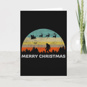 Carte Amusant Style Rétro Gros Pied Joyeux Noël Yéti 