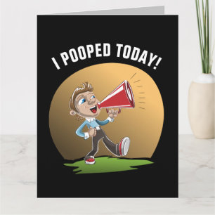 CARTE AMUSANT SUR LA COLLINE ANNIVERSAIRE "POOPÉ AUJOURD