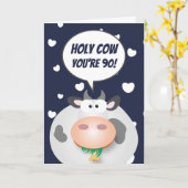 Carte Amusant sur la colline Joyeux 90e anniversaire (Fleur jaune)