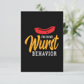 Carte Amusant sur mon comportement de wurst Oktoberfest (Debout devant)