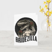 Carte Amusant T-rex Bride Design, Bridezilla _1 (Fleur jaune)