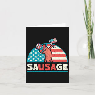Carte Amusant Usa Saucisse 4 juillet patriotique