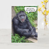 Carte Amusant Vieillir Chimpanzé Anniversaire (Fleur jaune)