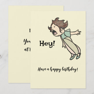 Carte Amusant Vintage crier fille anniversaire salutatio