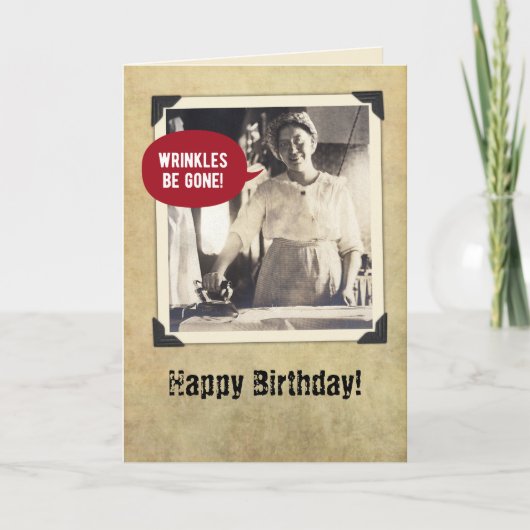 Carte Amusant Vintage Wrinkles gratuit Anniversaire (Devant)