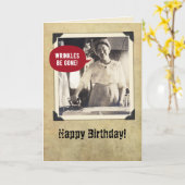 Carte Amusant Vintage Wrinkles gratuit Anniversaire (Fleur jaune)