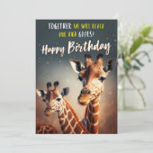 Carte Amusante Anniversaire Avec Deux Giraffes (Debout devant)