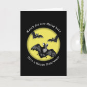 Carte Amusante Bats Volants Basses Joyeux Halloween (Devant)