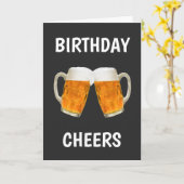 Carte Amusante bière brille anniversaire (Fleur jaune)