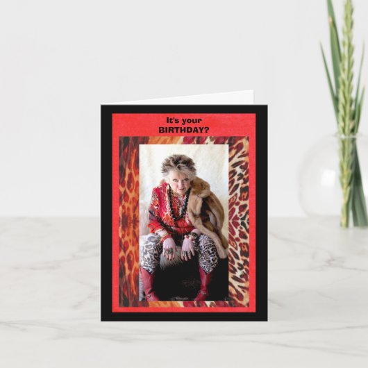 Carte amusante d'anniversaire tardif (Devant)