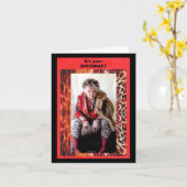 Carte amusante d'anniversaire tardif (Fleur jaune)