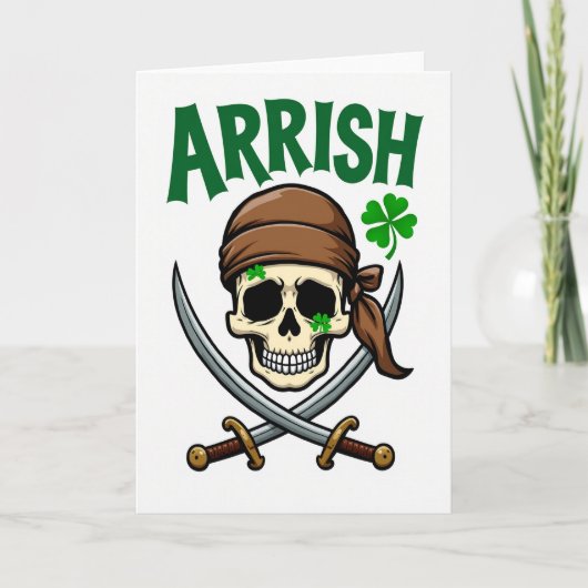 Carte amusante de crâne de pirate Arrrish (Devant)