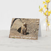 Carte amusante de jour de marmotte (Fleur jaune)