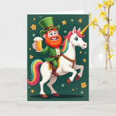 Carte amusante de licorne rayée (Fleur jaune)