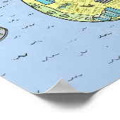 Carte amusante de New York City | Impression mural (Coin)