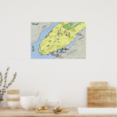 Carte amusante de New York City | Impression mural (Cuisine)