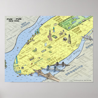 Carte amusante de New York City | Poster | Impress