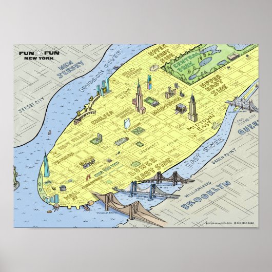 Carte amusante de New York City | Poster | Impress (Devant)