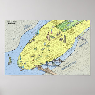 Carte amusante de New York City Poster Impress