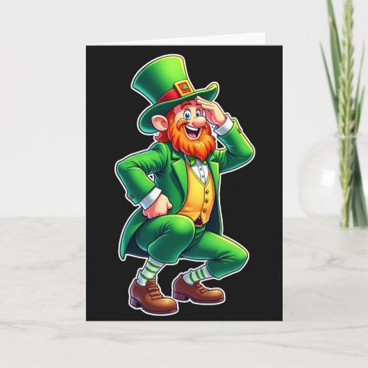 Carte amusante du Leprechaun rayé (Devant)