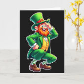 Carte amusante du Leprechaun rayé (Fleur jaune)