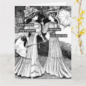 Carte Amusante femme au foyer victorienne (Fleur jaune)