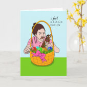 Carte Amusante fête de Pâques (Fleur jaune)