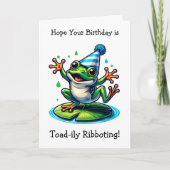 Carte Amusante Grenouille à thème Anniversaire (Devant)